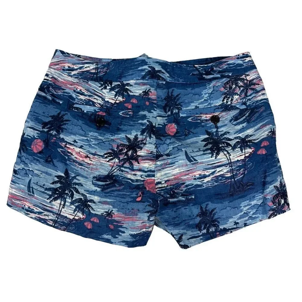 J. Crew Tropical Hawaiian Linen Shorts size 2
